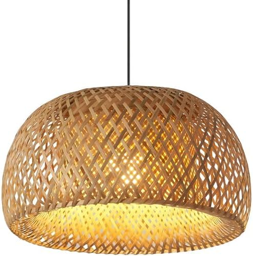 EKROTOK Luminária Teto Lustre Pendente Palha Madeira Vime Sala 38...