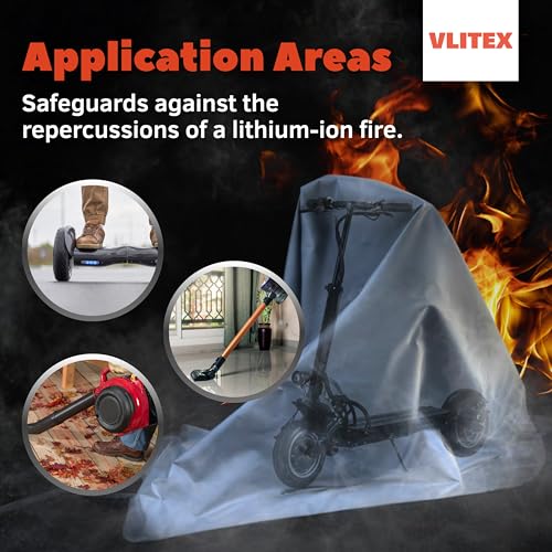 Image of VLITEX Large Fire Blanket (98 x 118 in) | Engineered in Germany | Lithium Battery & Emergency Fire Suppression Blanket | Certified Fireproof Silicone & E-Fiberglass