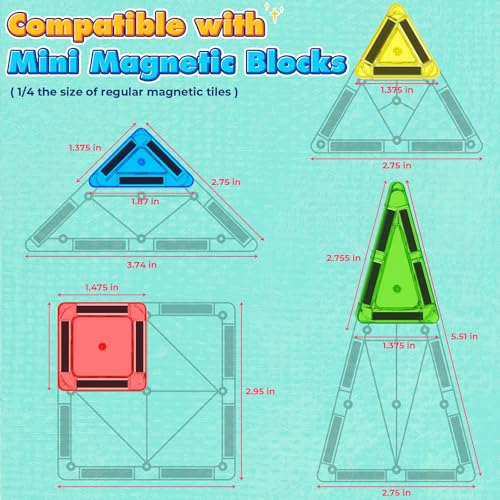 Image of 40PCS Mini Magnetic Tiles Toddler Travel Essentials Toys with Case Set, Magnetic Building Blocks Kids Games, Montessori Preschool Education Sensory Toys for 3 4 5 Year Old Boys Girls Birthday Gifts