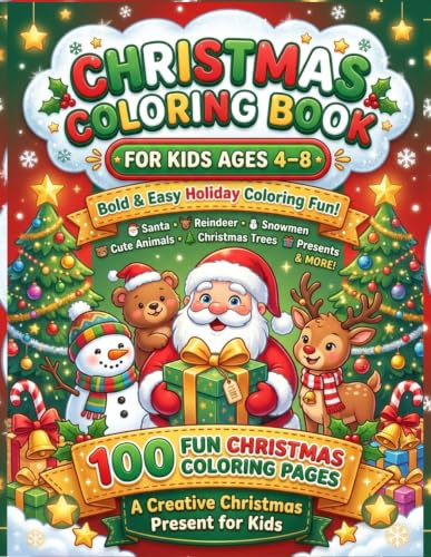 Christmas Coloring Book for Kids Ages 4-8: Christmas Gift for Kids with Bold and Easy Holiday Coloring Activities Featuring Santa, Reindeer, Snowmen, ... (Christmas Magic Coloring Books Collection) image 2