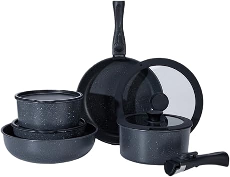 Cookware Set, 15-Piece Set, Pot and Pan Set, Induction Compatible, Oven Safe, Removable Handle, Ceramic Coating, Non-Stick, Dishwasher Safe, Lightweight, Fluorine Free, Egg Frying Pan with Lid