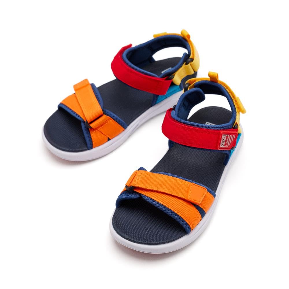 GIOSEPPO Navy Blue Sports Flip Flops with Color Accents for Boys and Girls BUNNEL, Multicolored, 2.5 UK