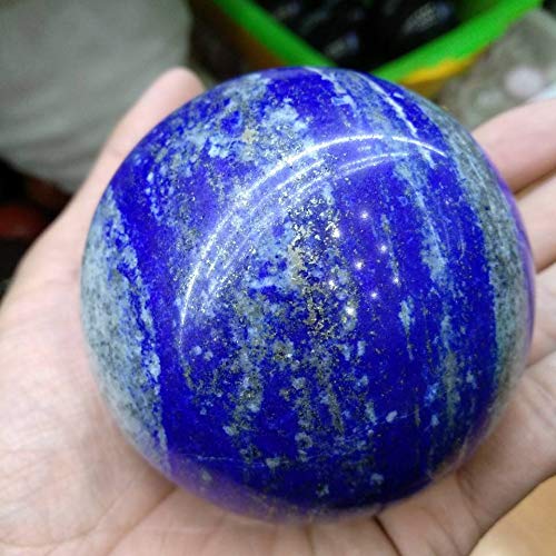Esfera tallada a mano en lapislázuli genuino de 60-70mm con base de exposición 2