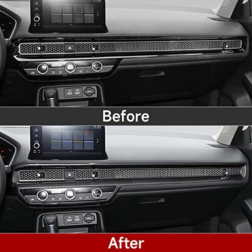 Image of Center Console Dashboard Cover Decals for 2022-2026 Honda Civic 11th Gen Accessories ABS Carbon Fiber Interior Stickers