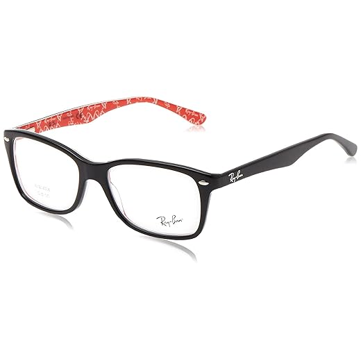 Ray-Ban RX5228 Square Prescription Eyeglass Frames, Black/Demo Lens, 53 mm