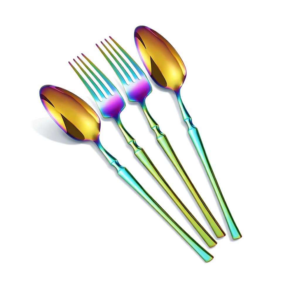 Matte Black Spoon & Fork Set - Stainless Steel Cutlery -10 Matte Black Spoon & Fork Set - Stainless Steel Cutlery -10
