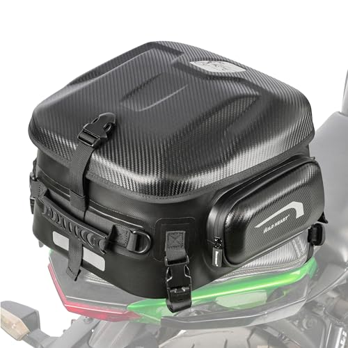 WILD HEART バイクテールバッグ ハードシェル 拡張可能容量 24-34L 防水 耐摩耗性 ヘルメット収納 後部座席バッグ