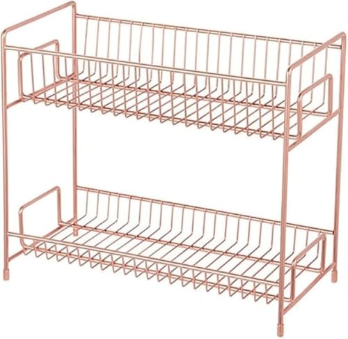 GEBYUIステンレス製 2 段キッチンラック 浴室・洗面所・お風呂コーナーに最適 石けん皿・シャンプー収納に 15kg 耐荷重・テープ固定で頑丈 水切りトレイ付き小物整理棚