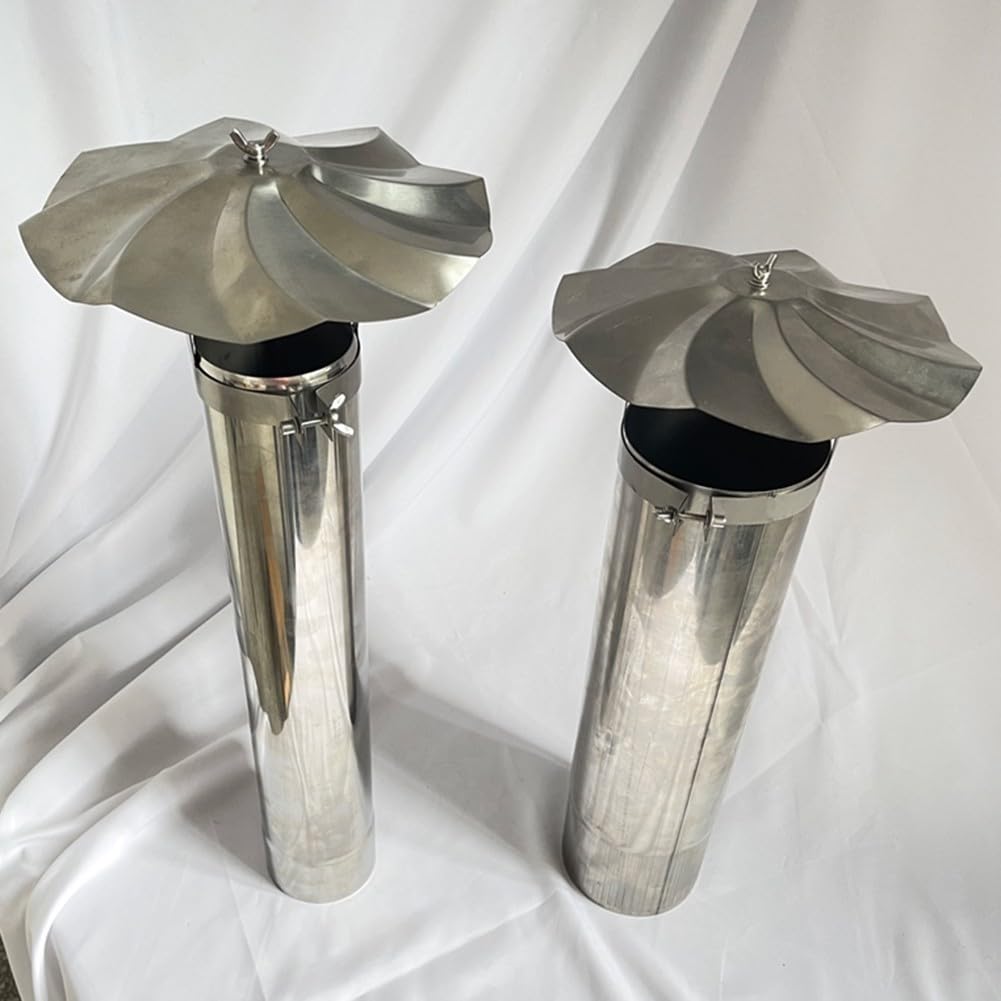 Edelstahl-Schornstein-Dachhaube, Regenkappe für Holzofenrohre, verhindert Wassereintritt, geeignet für 60 mm/76 mm/106 mm Installationsdurchmesser