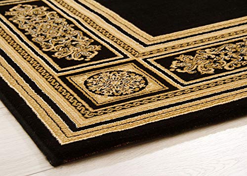 Steffensmeier Wohnzimmerteppich Classical Quality | Wohnzimmer | Beste Qualität | Orientalisch | Schwarz Gold, Größe… – Bild 3