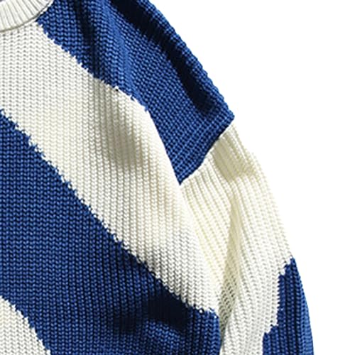 Mens Loose Knitted Sweater Casual Pullovers Male Long Sleeve Sweaters Round Neck Graphic Knit Pullover3