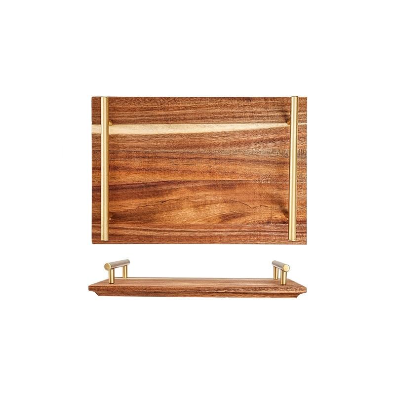 Plateau de collation pour le thé en bois massif pour servir sans risque de chute