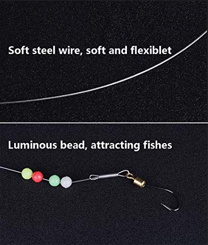 Dyxssm Fishing Hook Line Stainless Steel, Fishing Rigs Wire Leader With Rolling Swivel And Barb Hooks (Type-A: 2 Hooks Rig, 8#) #TOP4