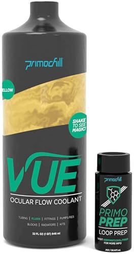 Miniatura 2 de PrimoChill Vue Pre-Mix (32 onzas) - Líquido de refrigeración por agua para computadora, amarillo
