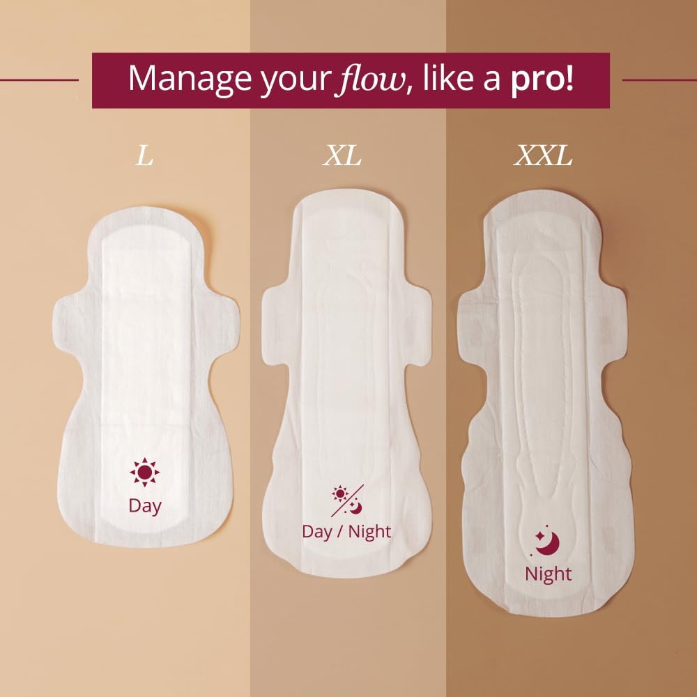 Carmesi Sensitive Napkins with Soft Wings | Ultra Soft | Super Absorbency Size - Large, 30 Counts