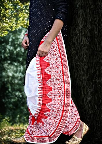 Image of Men's Ready to Wear Pant System Printed MAYUR PUCHHA Dhoti for Marriage, Pooja, Festival etc.(GC010)