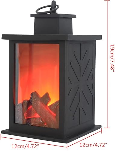 Miniatura 3 de Linterna decorativa para chimenea mini luces eléctricas para chimenea luz LED funciona con pilas lámpara de mesa con mango colgante para decoración