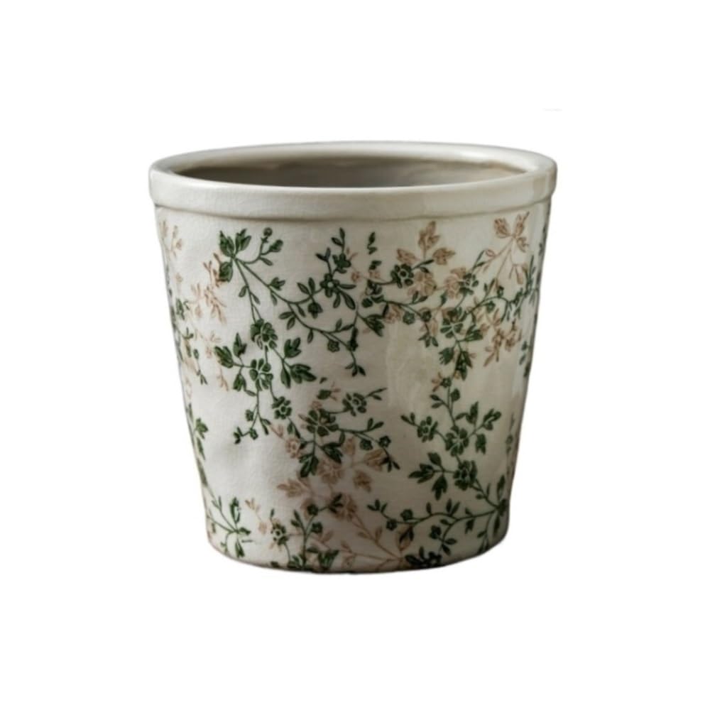 XBGfdySD Ceramic Planter with Drainage Hole plastic Tray, Indoor/Outdoor Plant flowerpot(Medium)