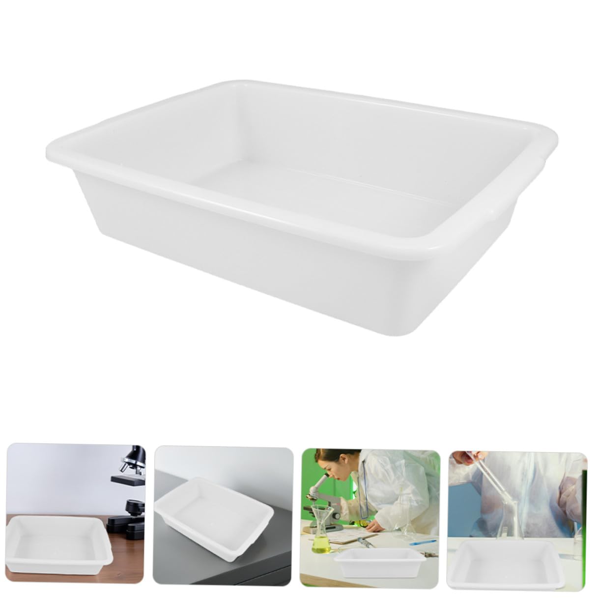 Bandeja De Laboratorio Multifuncional Rectangular 24x17x6,5 Cm, Resistente a Ácidos y Bases, Bandeja De Mezcla Anti-fugas Para Experimentos Químicos y Enseñanza Científica