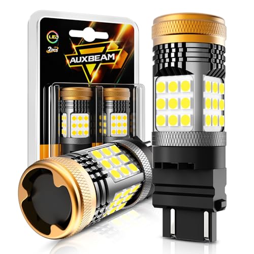 Auxbeam B21 Series 3157 LED Bulbs White Built in Resistor Error Free Anti Hyper Flash 3156 3457 4157 Bulb 600% Super Bright Backup Reverse Light Parking Daytime Running Turn Signal Lights