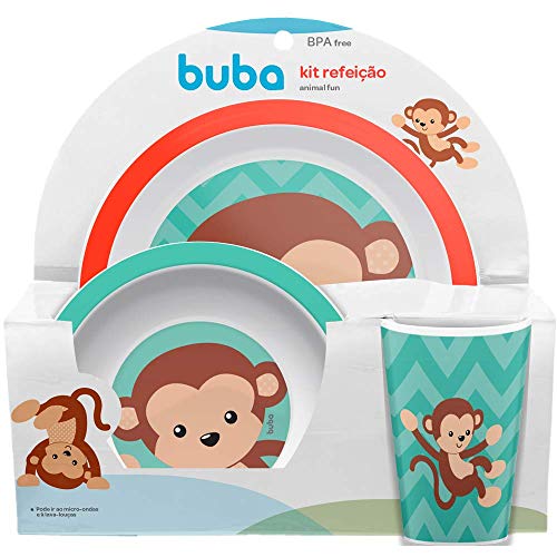Buba Kit Refeição Animal Fun - Macaco Multicor