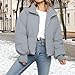 SXGYH Women’s Winter Cropped Puffer Jacket Coat Casual Quilted Baggy Long Sleeve Zip Down Jackets Outerwear (US, Alpha, Medium, Regular, Regular, Light Grey)