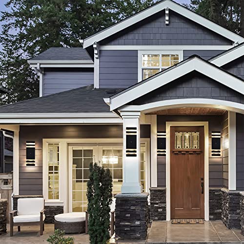 Boxcupin Dusk To Dawn Sensor Outdoor Wall Lights 4 Pack, Up And Down Lights Outdoor Wall Sconces, Aluminum Waterproof Outside Lights For House Porch Hallway Patio Garage #TOP6