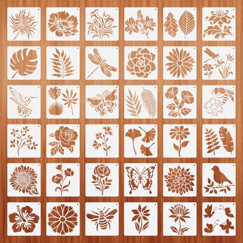 Plantillas para decorar tarjetas sin saber dibujar WESIEVYA 36 unidades