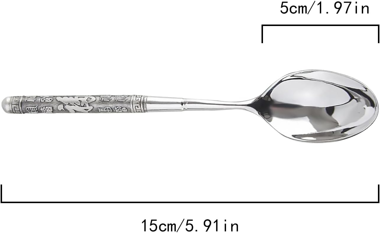 Handmade 999 Pure Silver Spoon, Food-Grade Silver Tableware for Home Use