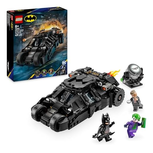 LEGO DC Batman: Batman Tumbler vs. Two-Face & The Joker - Batmobile Car Toy with 3 Minifigures - Super Hero Set - Gift for 8 Plus Year Old Boys, Girls and Dark Knight Fans 76303