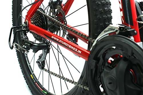 Image of STURDY BIKES 27.5 Inch Aluminium MTB with 21 Gears and Dual Disc Brakes (Red)