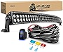 Nilight ZH120 50Inch 50 Inch 288W Curved Spot Flood Combo Bar LED Off Road Driving Light and 1PC 14AWG 12V 5Pin Rocker Switch Wiring Harness Kit-1 Lead, 2 Years Warranty