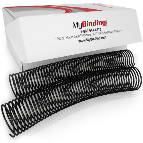 MyBinding Spiral Plastic Binding Coil 4:1 Pitch 12" 45mm Black - 50pk