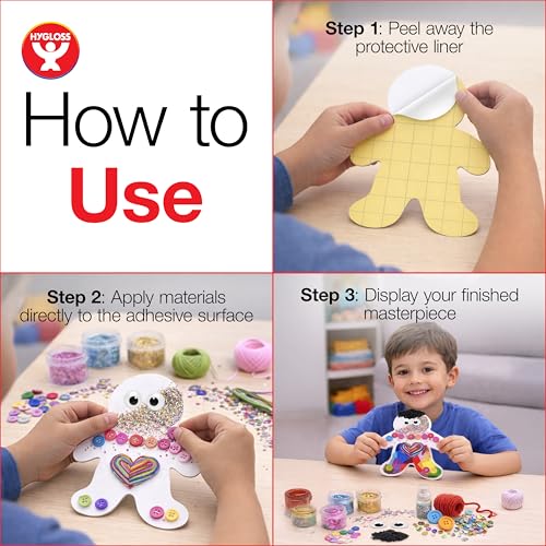 Image of Hygloss Sticky Collage Boards - 6 Pack 3 inchx5 inch Self Stick Collage Boards for Kids - Peel & Stick Mounting Boards for Art Projects, School Crafts, Classrooms, and DIY Displays
