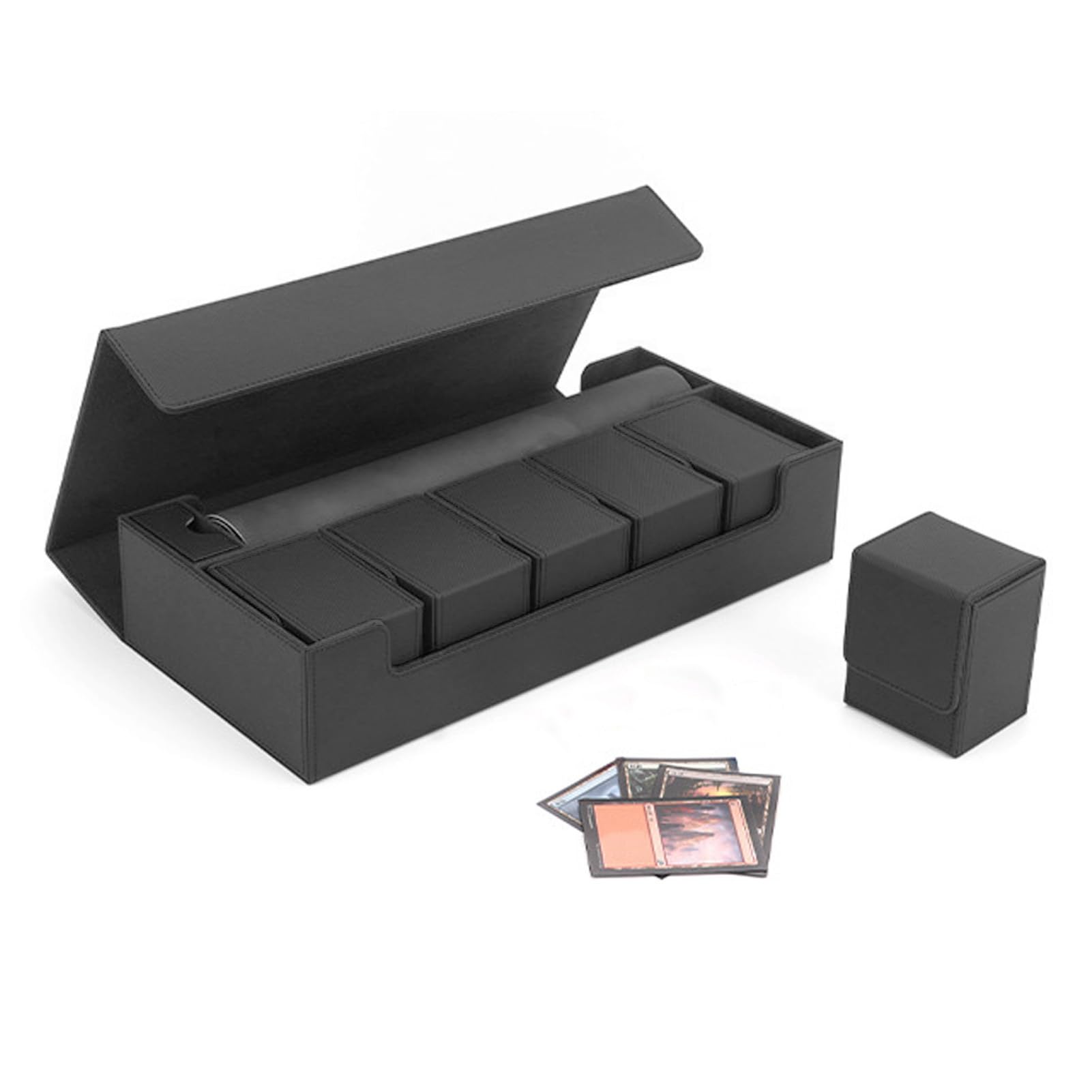 Card Storage Box Magnetic Closure PU Leather Organizer for Game and (#3)
