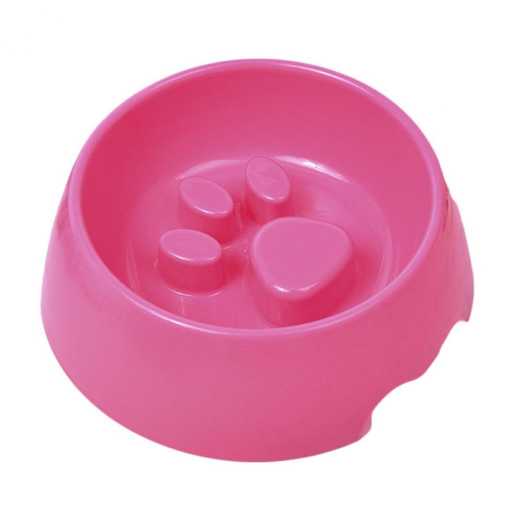 quanjucheer Slow Feeder Dog Bowl, Eco-Friendly Cute Paw Print Pet Dog Cat Interactive Feeder Bloat Stop Pet Feed