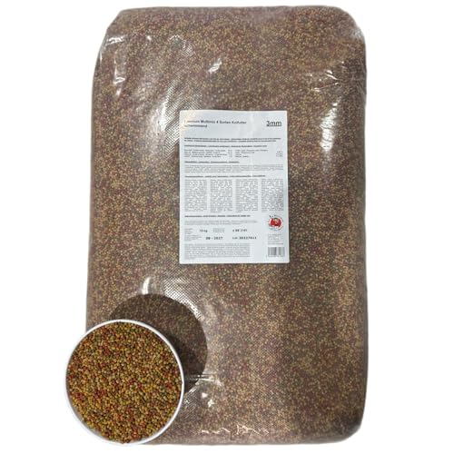 Koi - Coperta da 15 kg di mangime per pesci Koi | Pellet galleggianti da 3 mm | adatto per pesci d'acquario – pesci rossi – Orfe – Shubunkin | Confezione da 15 kg