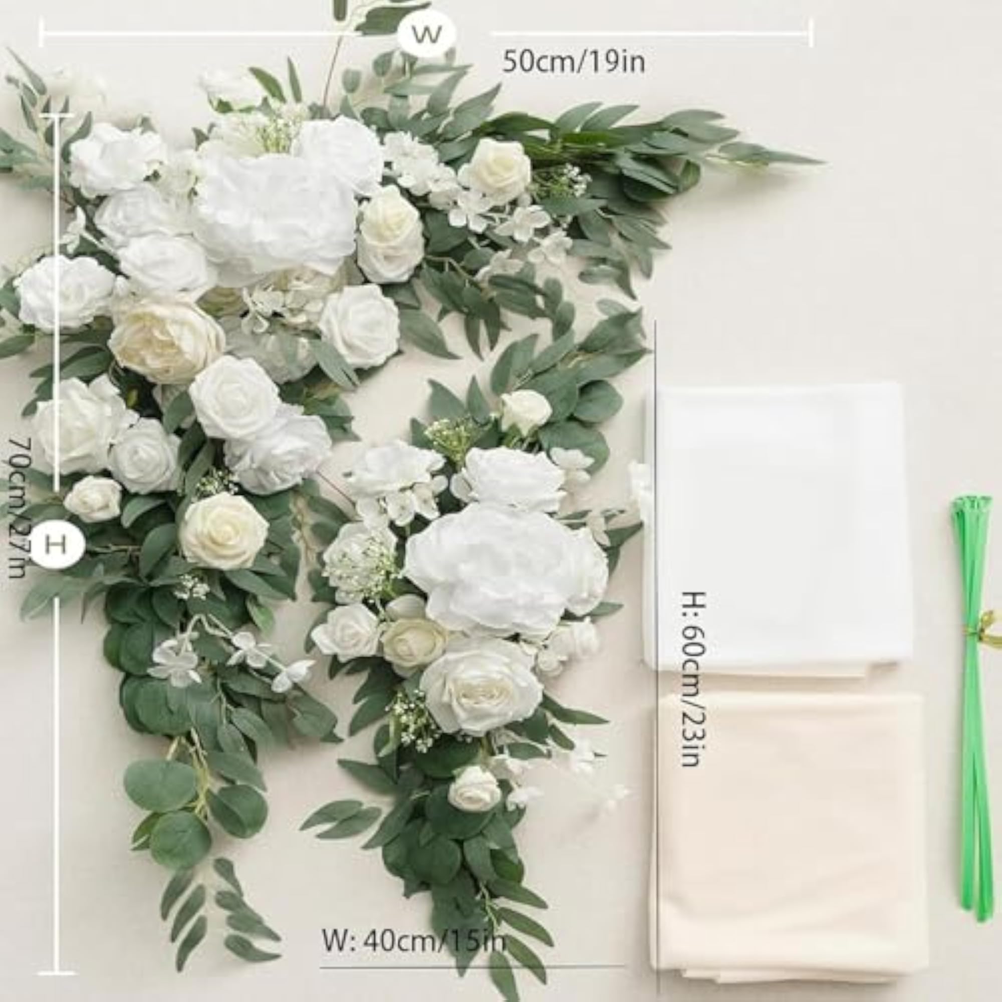 Wedding Arch Flowers with Drapes for Valentine's Day