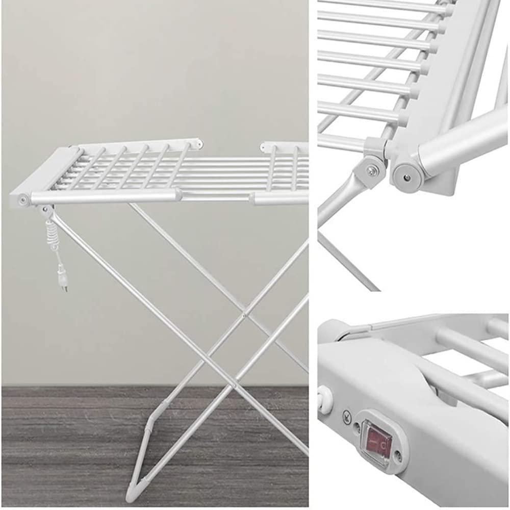ZJIEX Asciugabiancheria Elettrico Pieghevole Stendibiancheria Elettrico Basso Consumo Stendino Riscaldato per Interno Alimentazione Impermeabile (Size : Winged)