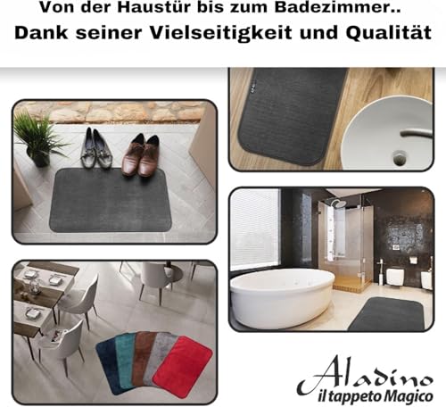 Aladino il tappeto Magico® - Das Original Fußmatte und Schmutzfangmatte für Innen- und Außenbereich, rutschfest und maschinenwaschbar, ultra saugfähiger Teppich, Badematten, Haus und Küche, Italy Made