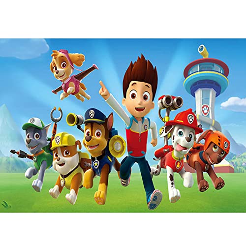 Toile de Fond Dogs,Affiche Pat Patrouille,Pat Patrouille Toile de Fond,Toile de Fond Pat Patrouille Dog pour d'anniversaire Décorations Pat Patrouille Dog Anniversaire Photographie Fond