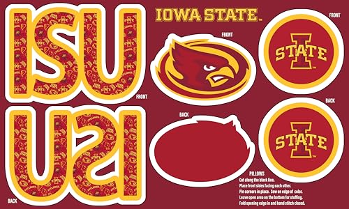 Official Licensed Iowa State University Minky DIY Pillow Project. Cut, Sew, and Stuff-Each Panel yields 3 Pillows