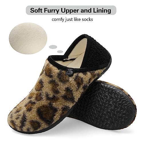 Image of Spesoul Fuzzy House Slippers for Women Men Indoor Closed Back Lightweight Cozy Faux Furry Lining Barefoot House Shoes Slipper Socks for Bedroom Home Office Yoga Outdoor Walking Shoes