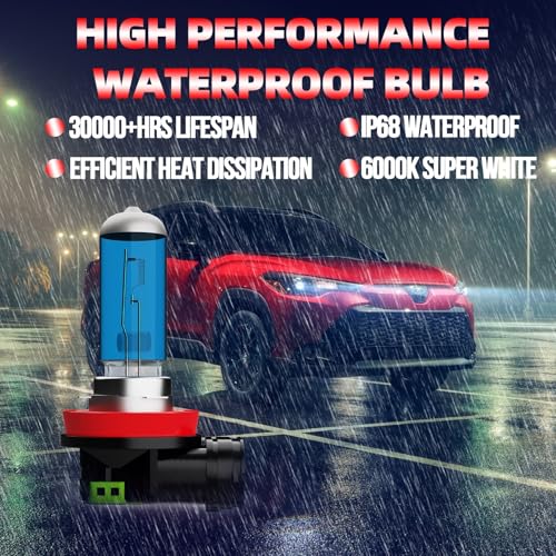Image of Fog Light Bulbs Fit For Nissan Pathfinder 2005-2020, H11 300% Ultra Brighter Fog Lights Halogen Light Bulb, 6500k White Light, Pack of 2