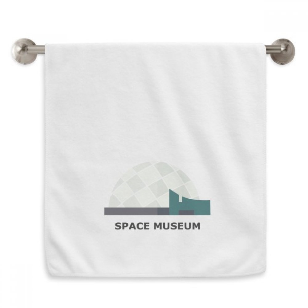 Serviette moelleuse Hong Kong Space Museum en blanc pur de format 13x29 pouces