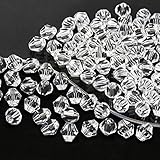Dowarm 250 cuentas biconos de cristal de 6 mm, pequeñas cuentas biconos facetadas para hacer joyas, manualidades, bricolaje, pulseras, collares, atrapasueños