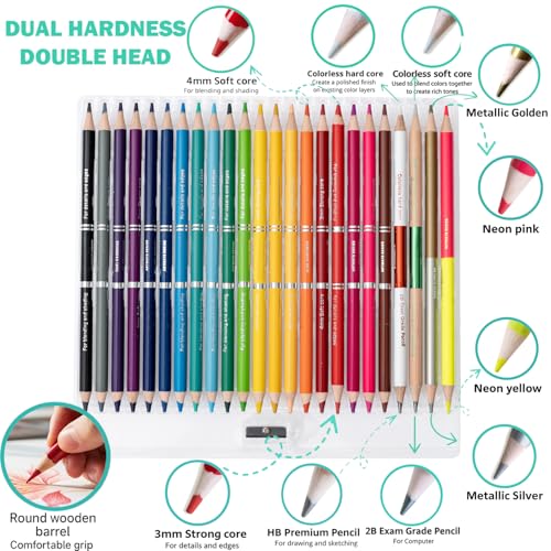 Crayons de couleur double tête à double dureté avec mélangeur - 2
