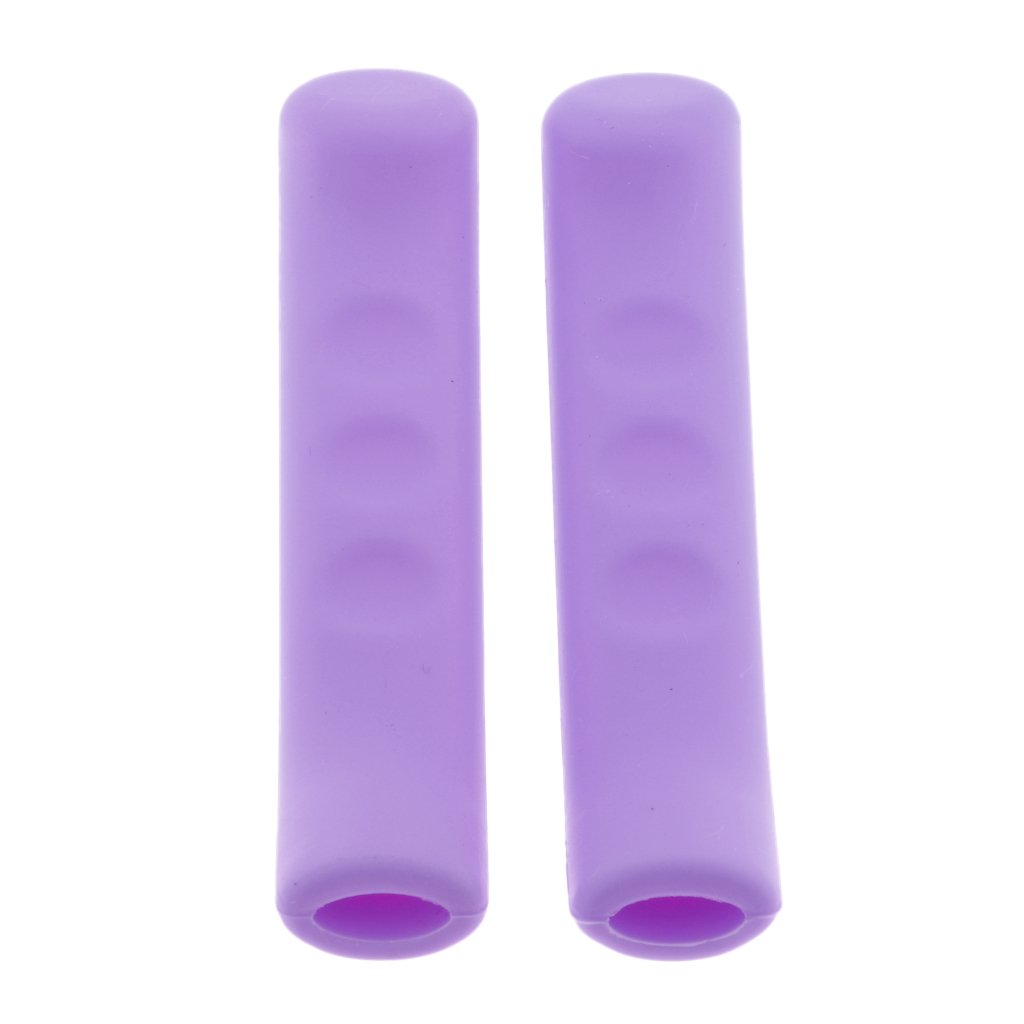 1 par de fundas suaves para palanca de freno de bicicleta, color morado