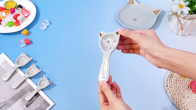 Amazon.com: Patelai 5 Pcs Cat Measuring Spoons Set Kitchen Ceramic