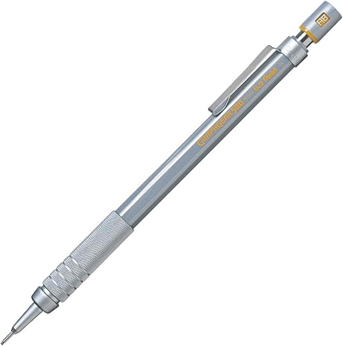 Pentel Packaged Graph Gear 500 - Lápices de dibujo automático, 0.035 in, detalles amarillos (XPG519)